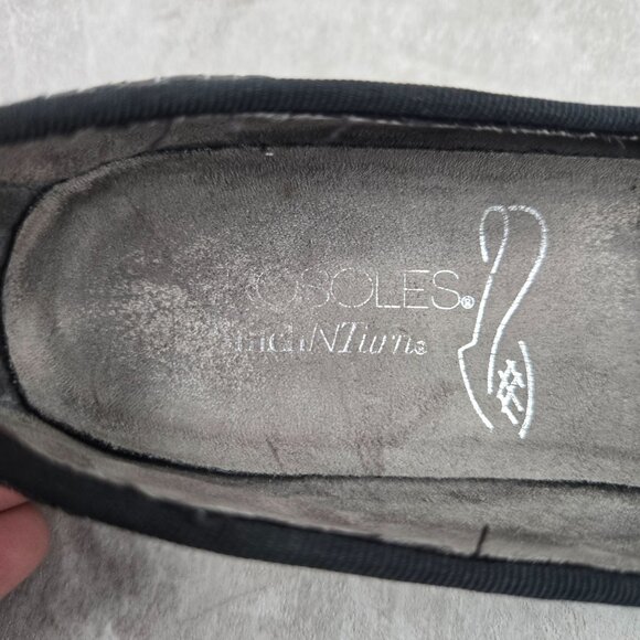 Aerosoles Preppy Loafer Black Silver Woven Slip On Comfort Flat Shoes Size 5.5 - Picture 11 of 11